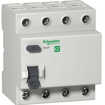 Дифференциальный выключатель Schneider Electric (УЗО) EASY 9 4P 40A 30мА АС 4,5 кА - Электрика, НВА - Модульное оборудование - Дифференциальные автоматы - . Магазин оборудования для автономного и резервного электропитания Ekosolar.ru в Муроме